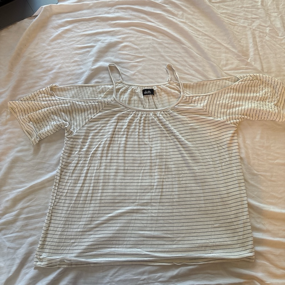 Striped off the shoulder shirt